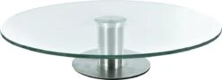 "Secret De Gourmet" Taartplateau Draaibaar | Taartplateau Met Voet | Taartbord | Taart Draaiplateau | Duurzaam | Glas / RVS | Ø 30cm