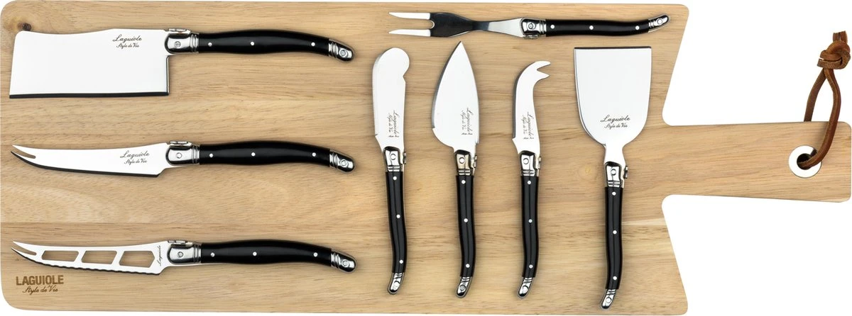 Laguiole Style De Vie Kaasmessenset Premium Line - 8-delig - Met Plank 3 Laguiole Style De Vie Kaasmessenset Premium Line - 8-delig - Met Plank