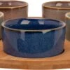 Cosy & Trendy Serveerplank Bamboe Dia 25 Cm Met 5x Luxe Hapjes/saus/tapas Schaaltjes -Skimask 1200x451