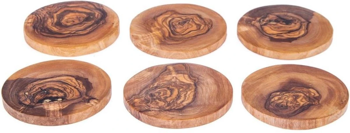 Yakelos Onderzetters Olijfhout Handgemaakt 6 Stuks 8 Yakelos Onderzetters Olijfhout Handgemaakt 6 Stuks - Afbeelding 6
