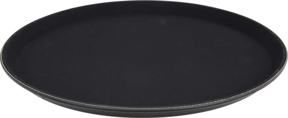 Merkloos 2x Zwarte Horeca Dienbladen Met Anti-slip Laag Rond 35 Cm - Dienbladen 4 Merkloos 2x Zwarte Horeca Dienbladen Met Anti-slip Laag Rond 35 Cm - Dienbladen - Afbeelding 2