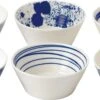 Royal Doulton Pacific - Schaaltjes Voor Snacks - Kommen - Porselein - Wit / Blauw - ⌀ 11 Cm - 6 Stuks