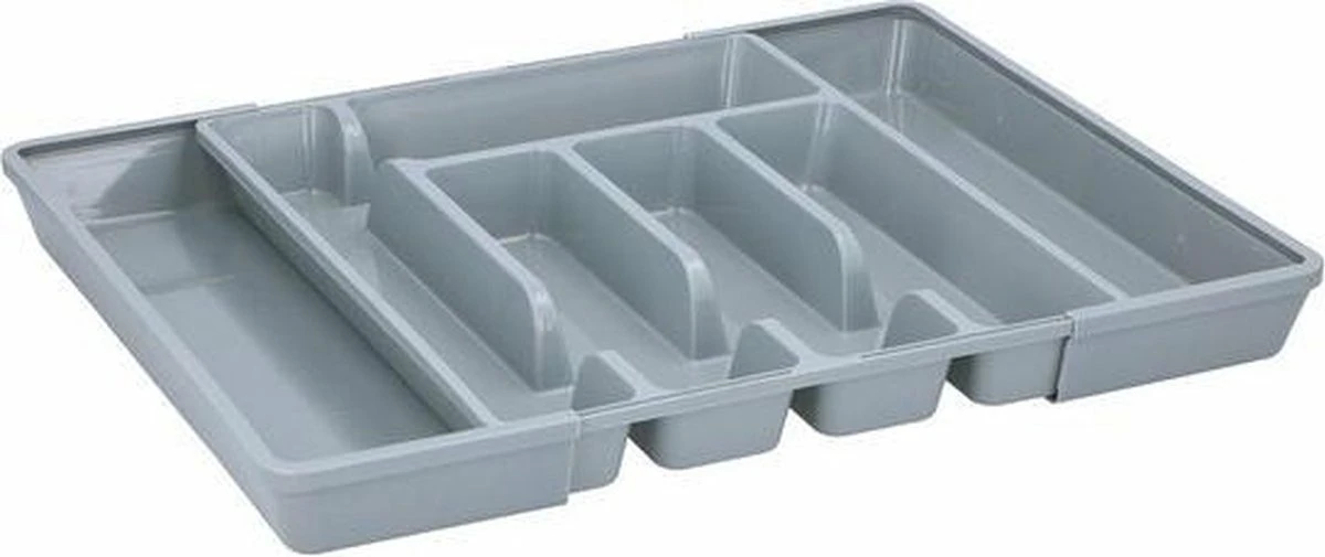 Merkloos Bestekbak/bestekhouder - Uitschuifbaar - Grijs - 44 Cm - 5 Tot 7 Vakken 3 Merkloos Bestekbak/bestekhouder - Uitschuifbaar - Grijs - 44 Cm - 5 Tot 7 Vakken