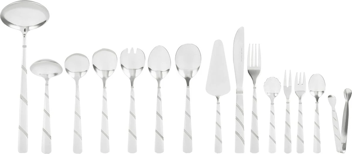 Swiss Pro+ Bestekset In Koffer-72 Delig-12 Persoons-Zwitsers Kwaliteit-Complete Set-100% Roestvrijstaal-Modern 9 Swiss Pro+ Bestekset In Koffer-72 Delig-12 Persoons-Zwitsers Kwaliteit-Complete Set-100% Roestvrijstaal-Modern - Afbeelding 7