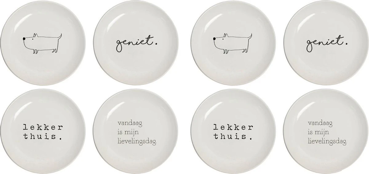 Gusta Gebaksbordjes Ø 15cm Genieters 8 Stuks - 2x Set Van 4 Stuks 3 Gusta Gebaksbordjes Ø 15cm Genieters 8 Stuks - 2x Set Van 4 Stuks