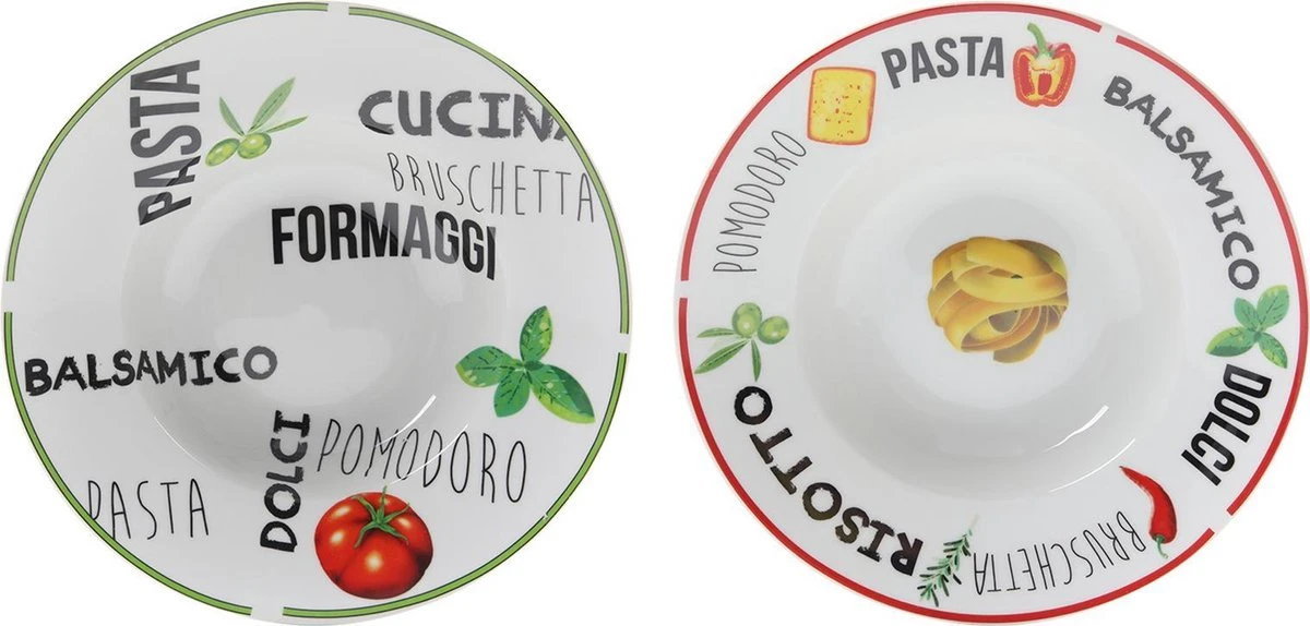 Imperial Kitchen Pastabord - � 25 Cm - 6 Stuks - Wit 3 Imperial Kitchen Pastabord - � 25 Cm - 6 Stuks - Wit