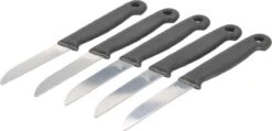 Merkloos 5x Schilmesjes Bestek Zwart 16,5 Cm - Keukenbenodigdheden - Eetgerei - Aardappels/groente/fruit Schillen En Snijden - Bestek - Scherpe Messen - Schilmessen