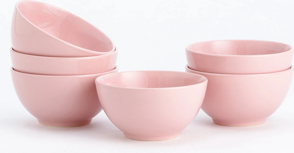 Lite-Body - Hermes Kom 500 Ml - Set Van 6 - Rond – Licht Roze 3 Lite-Body - Hermes Kom 500 Ml - Set Van 6 - Rond – Licht Roze