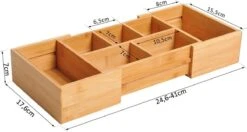Verstelbare Lade Organizer - Voor Bestek/Keuken/Bureau/Make-Up/Accessoires – Uitschuifbare Lade Inzet Verdeler - Opbergbak Doos - Verstelbaar In 5 Of 7 Compartimenten - Duurzaam Bamboe Hout -Skimask 1200x639 1
