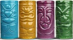 MikaMax Tiki Mugs - Cocktail Glazen - Hawaii – Cocktail Set - Mok - Keramiek- Set Van 4 - Vaatwasser Bestendig - 330ML -Skimask 1200x668