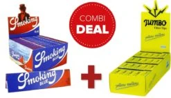 Combideal Vloei & Tips Smoking Blue King Size Box 50 + Jumbo Yellow Mellow Box 100