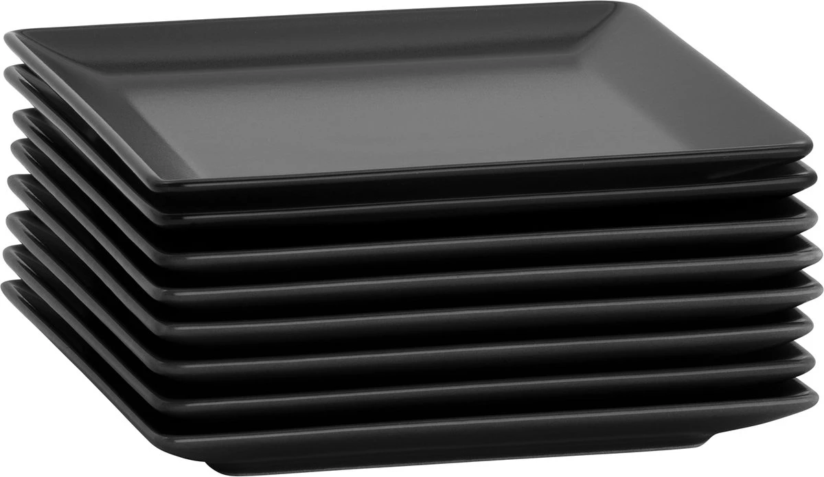 Lite-Body Hermes Gebaksbordjes - Set Van 8 Stuks - Ø16 Cm - Zwart Mat 4 Lite-Body Hermes Gebaksbordjes - Set Van 8 Stuks - Ø16 Cm - Zwart Mat - Afbeelding 2