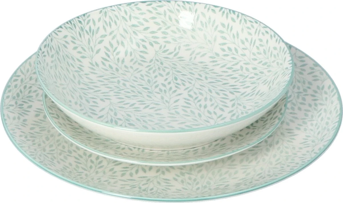 4goodz Jasmijn Groen 18-delig Servies Porselein 6 Persoons 9 4goodz Jasmijn Groen 18-delig Servies Porselein 6 Persoons - Afbeelding 7