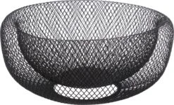 Fruitschaal/fruitmand Rond Zwart Metaal 27 Cm - Fruitschalen/fruitmanden - Draadmand Van Metaal