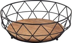 Parya Home - Fruitmand Metaal Broodmand Ronde Fruitschaal Neo 28 Cm H 10 Cm Zwart Metaal -Skimask 1200x730 8