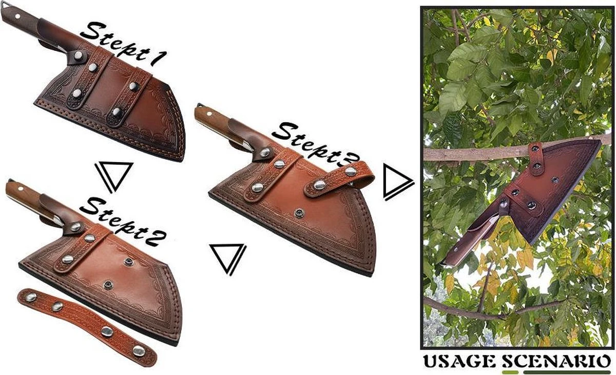 Hakbijl - Slagersmes - BBQ - Handmade - Hak Mes - Mes - Mannen - Koken - BBQ Master - Roestvrij Staal - Stoer - Handgemaakt - Koksmes - CADEAU TIP! 14 Hakbijl - Slagersmes - BBQ - Handmade - Hak Mes - Mes - Mannen - Koken - BBQ Master - Roestvrij Staal - Stoer - Handgemaakt - Koksmes - CADEAU TIP! - Afbeelding 12