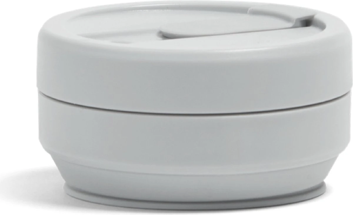 STOJO - Opvouwbare Beker - To Go - Grijs - 237ml - Herbruikbaar 4 STOJO - Opvouwbare Beker - To Go - Grijs - 237ml - Herbruikbaar - Afbeelding 2