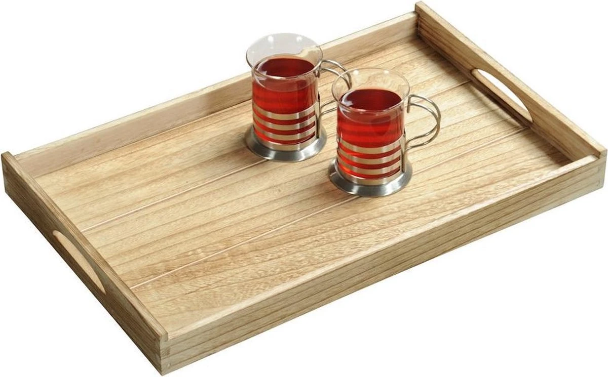 Merkloos FSC® Houten Dienblad Rechthoekig - Design Koffie / Thee Dienblad - Dienblad Met Handvatten - Paulownia Hout - 47 X 29.5 X 4.5 Cm 4 Merkloos FSC® Houten Dienblad Rechthoekig - Design Koffie / Thee Dienblad - Dienblad Met Handvatten - Paulownia Hout - 47 X 29.5 X 4.5 Cm - Afbeelding 2