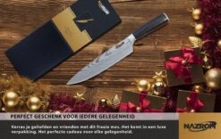 NAZROM® Professioneel Koksmes 20 CM, Inclusief Messenslijper, Mes- En Vingerbeschermer, Duurzaam En Vlijmscherp -Skimask 1200x758