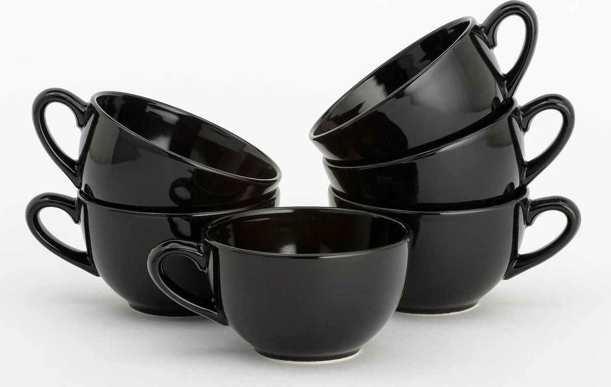 Lite-Body Hermes Soepkom Met Oor - Set Van 6 Stuks - 12 Cm/30 Cl - Aardewerk - Zwart Mat 3 Lite-Body Hermes Soepkom Met Oor - Set Van 6 Stuks - 12 Cm/30 Cl - Aardewerk - Zwart Mat