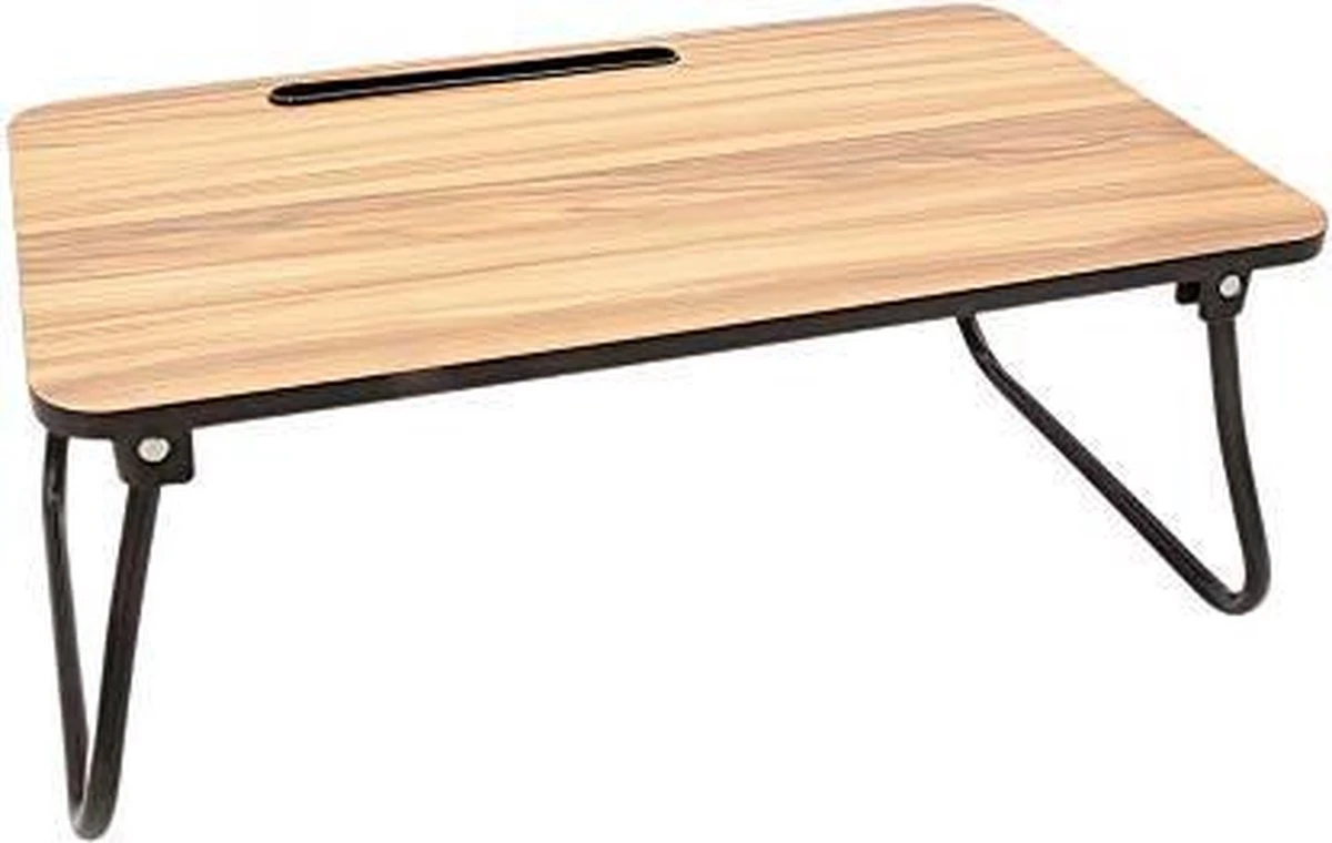 Dienblad - Uitklapbare Pootjes - Zwart Metaal - Ontbijt Op Bed - MDF - 52x30x22 Cm 5 Dienblad - Uitklapbare Pootjes - Zwart Metaal - Ontbijt Op Bed - MDF - 52x30x22 Cm - Afbeelding 3