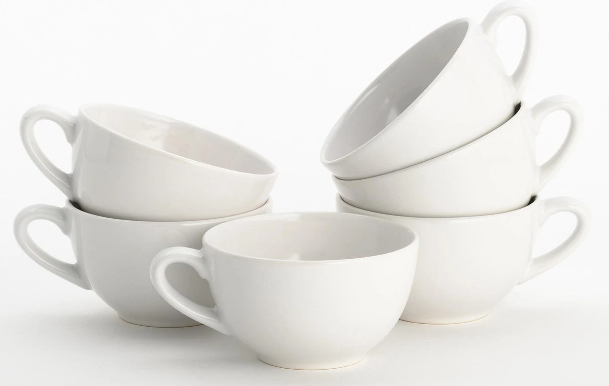 Lite-Body Hermes Soepkom Met Oor - Set Van 6 Stuks - 12 Cm/30 Cl - Aardewerk - Wit 3 Lite-Body Hermes Soepkom Met Oor - Set Van 6 Stuks - 12 Cm/30 Cl - Aardewerk - Wit