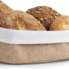 1x Jute Brood Serveer Mandjes 26 X 18 Cm - Zeller - Keukenbenodigdheden - Tafel Dekken - Ontbijten/Brunchen/Lunchen - Broodjes/bolletjes Serveren - Broodmanden -Skimask 1200x766 10