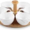 Hapjes Tapas Draaiplateau Hout Met Wit Melamine Schaaltjes - Serveerplank Borrelplank -Skimask 1200x766 8