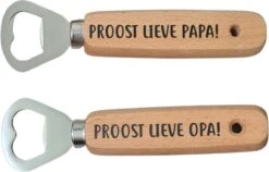 Flesopener Set Proost Lieve Papa En Opa - Bieropener - Vaderdag - Cadeau - Vader