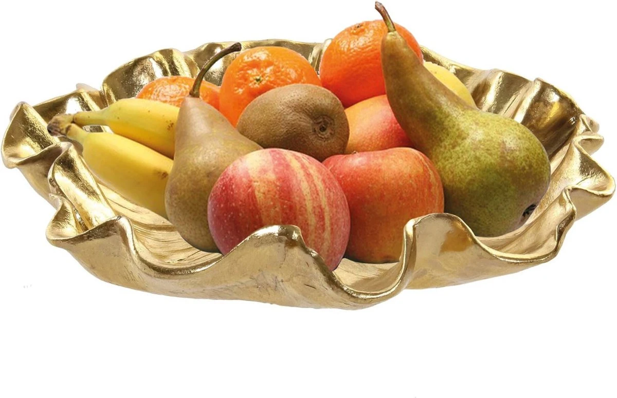 Fruitschaal Goud Rond Kunststof 33 Cm - Decoratieve Schalen Voor Groente En Fruit 3 Fruitschaal Goud Rond Kunststof 33 Cm - Decoratieve Schalen Voor Groente En Fruit
