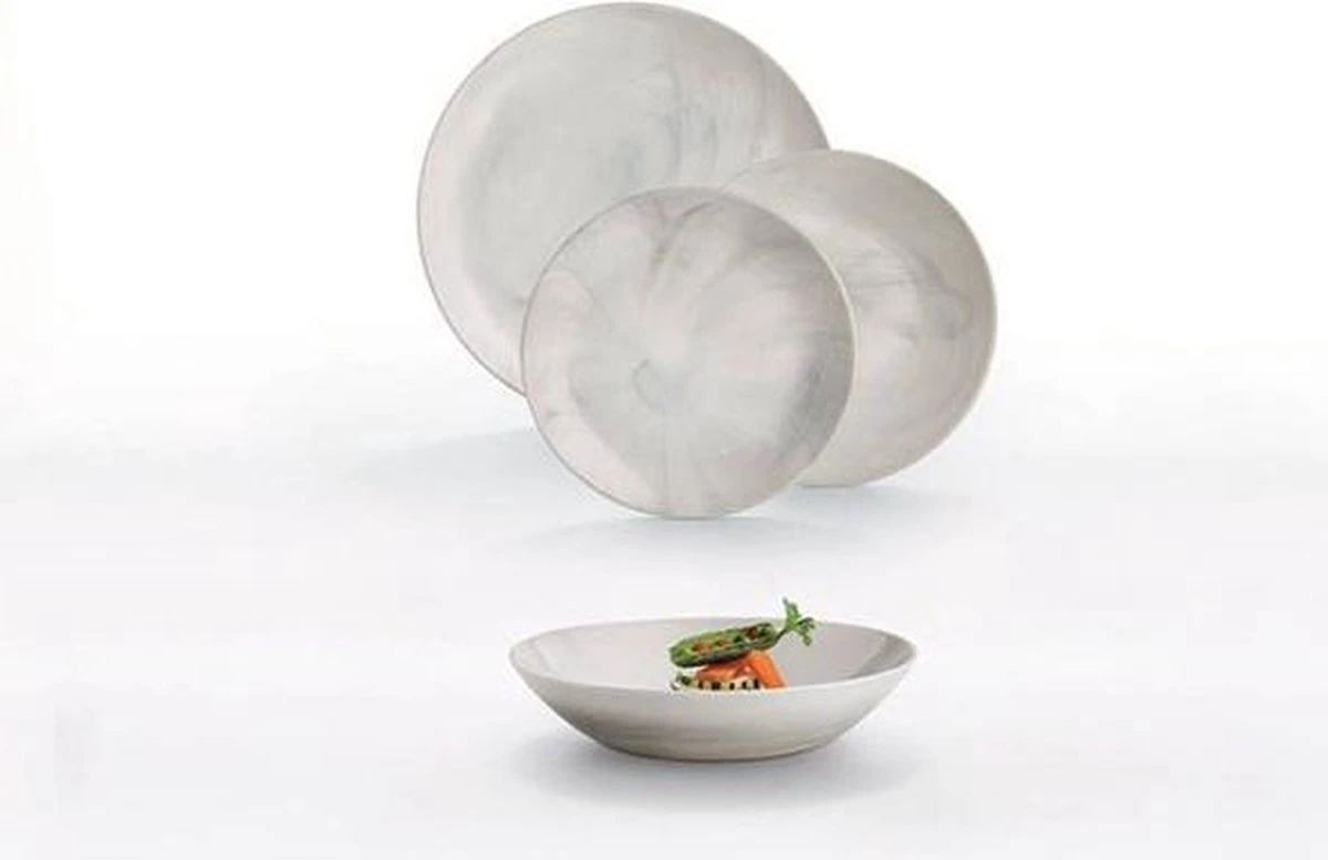 Luminarc Diwali Marble Serviesset - 18 Delig - Graniet Marmer Look - Cadeau Voor Man - Cadeau Voor Vrouw - Kerstcadeau 5 Luminarc Diwali Marble Serviesset - 18 Delig - Graniet Marmer Look - Cadeau Voor Man - Cadeau Voor Vrouw - Kerstcadeau - Afbeelding 3