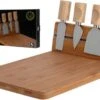 Merkloos Excellent Houseware Kaasplankje Met 4 Mesjes - Bamboe -Skimask 1200x778 8