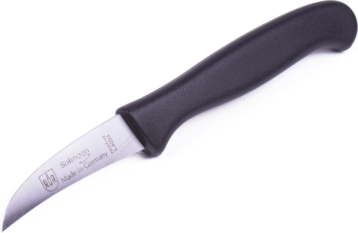 RÖR Solingen Schilmesje Krom / Gebogen - Kunststof Handvat - RVS Lemmet - Zwart 6 RÖR Solingen Schilmesje Krom / Gebogen - Kunststof Handvat - RVS Lemmet - Zwart - Afbeelding 4