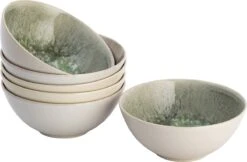 Lite-Body Kom Hermes - 500ml - Set Van 6 - Groen Reliëf