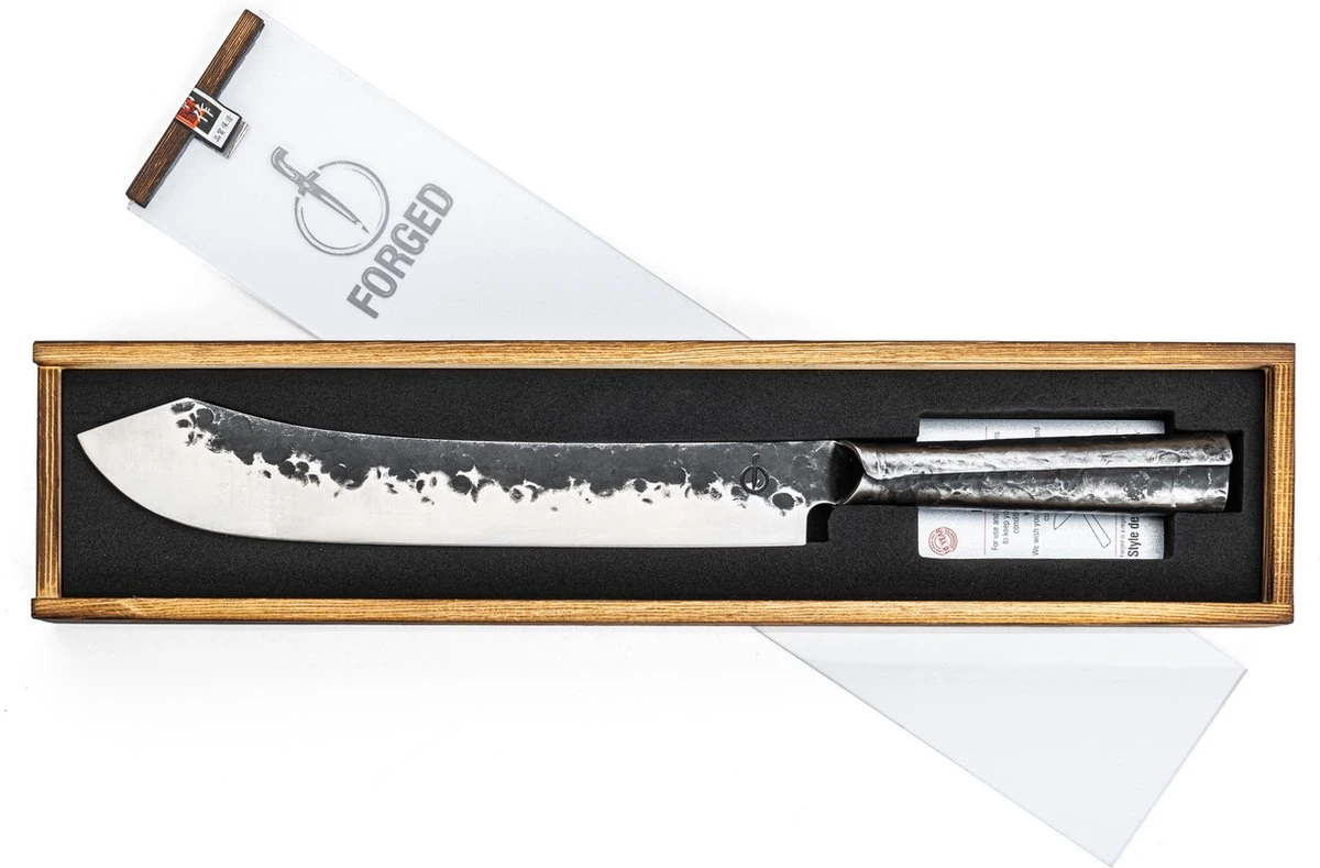Forged Brute Slagersmes 25,5cm - RVS - In Houten Giftbox 4 Forged Brute Slagersmes 25,5cm - RVS - In Houten Giftbox - Afbeelding 2
