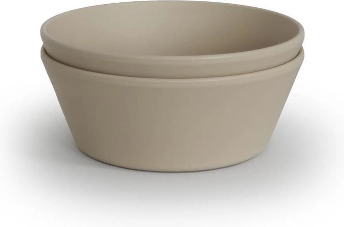 Siliconen Kommen - Mushie - Vanille - Set 2 3 Siliconen Kommen - Mushie - Vanille - Set 2