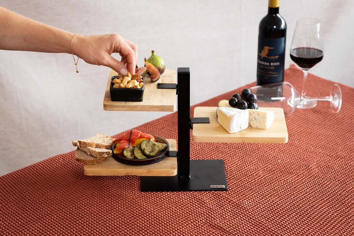 Gusta Serveertoren - 3 Bamboe Planken 13 Gusta Serveertoren - 3 Bamboe Planken - Afbeelding 11