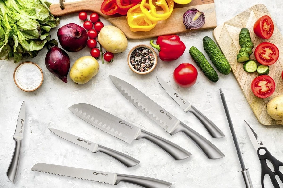 Magnani Messenset – Set Van 8 – Zilver – RVS Keukenmessen – Magnetisch 9 Magnani Messenset – Set Van 8 – Zilver – RVS Keukenmessen – Magnetisch - Afbeelding 7