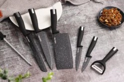 Swiss Pro+ - SP-KSBLK-S - 8-delige Keukenmessenset Met Standaard - Keramisch Messenset - RVS - Inclusief Messenblok - Zwart 24 Swiss Pro+ - SP-KSBLK-S - 8-delige Keukenmessenset Met Standaard - Keramisch Messenset - RVS - Inclusief Messenblok - Zwart -Skimask 1200x799 43