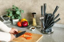 Swiss Pro+ | SP-KSBLK-S | 8-delige Keukenmessenset Met Standaard | Keramisch Messenset | RVS | Inclusief Messenblok | Grijs -Skimask 1200x799 51