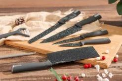 Swiss Pro+ | SP-KSBLK-S | 8-delige Keukenmessenset Met Standaard | Keramisch Messenset | RVS | Inclusief Messenblok | Grijs -Skimask 1200x799 53