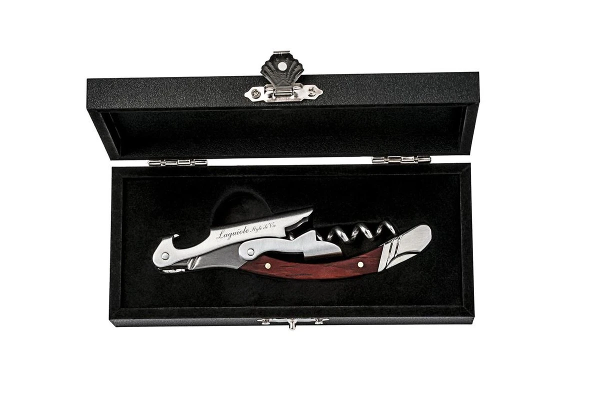 Laguiole Style De Vie Kurkentrekker - In Giftbox - Rozenhout 4 Laguiole Style De Vie Kurkentrekker - In Giftbox - Rozenhout - Afbeelding 2