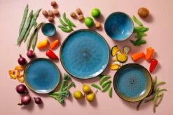 Palmer Bord Lotus 27.5 Cm Zwart Turquoise Stoneware 2 Stuk(s) -Skimask 1200x800 385