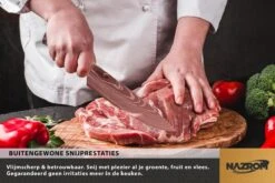 NAZROM® Professioneel Koksmes 20 CM, Inclusief Messenslijper, Mes- En Vingerbeschermer, Duurzaam En Vlijmscherp -Skimask 1200x800 41