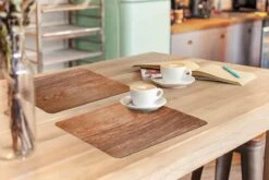 Placemat - Placemats Kunststof - De Hout Structuur Van Een Plank - 45x30 Cm - 6 Stuks - Hittebestendig - Anti-Slip - Onderlegger - Afneembaar -Skimask 1200x800 512