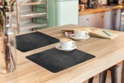 Placemat - Beton Design - Vintage - Zwart - Tafeldecoratie - Tafelbeschermer - Placemats - 6 Stuks - 45x30 Cm -Skimask 1200x800 557