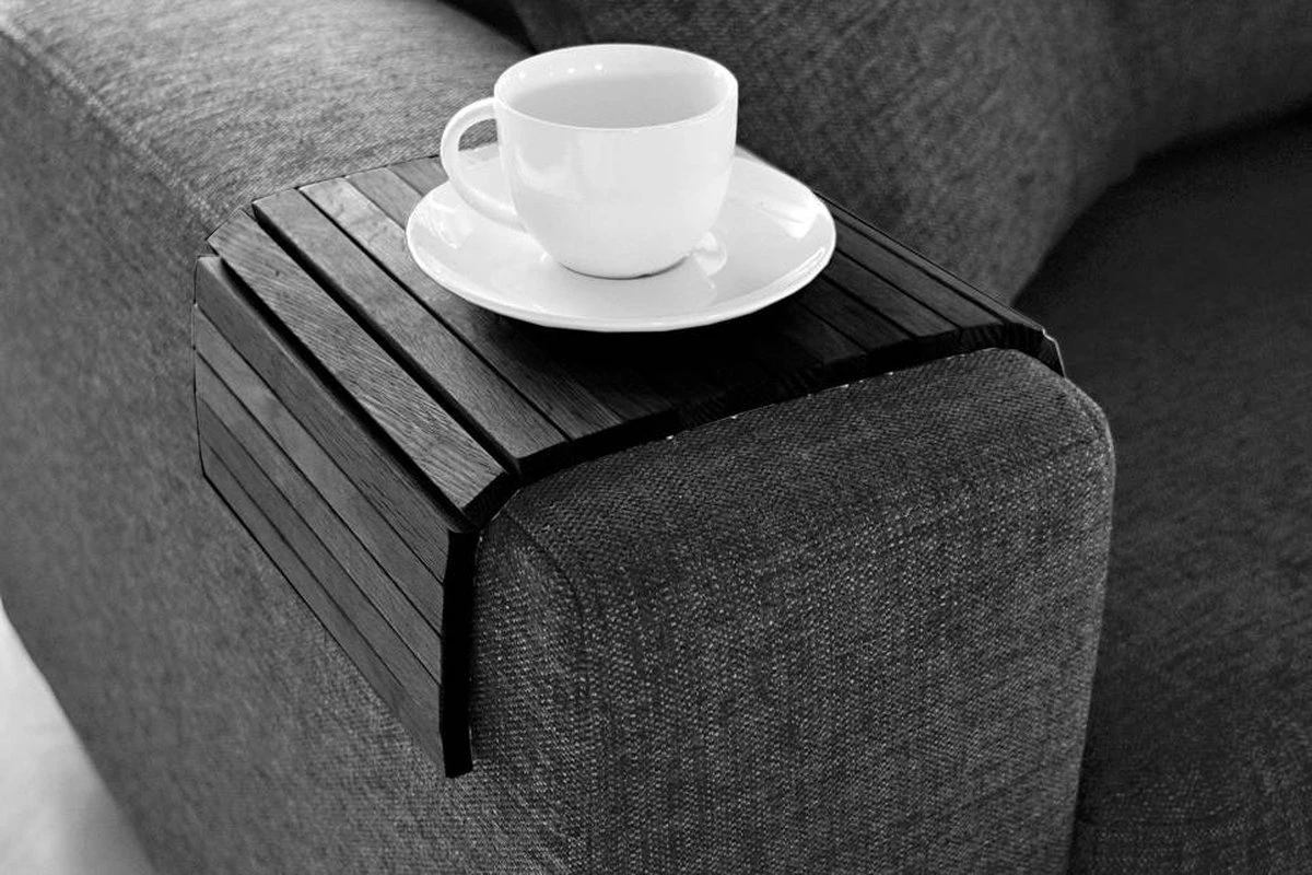 Merkloos Armleuning Dienblad LILLY - Zwart - Bamboe - 44 X 24 Cm 4 Merkloos Armleuning Dienblad LILLY - Zwart - Bamboe - 44 X 24 Cm - Afbeelding 2