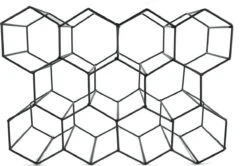 Wijnrek Honingraat - Metaal - Zwart - Housevitamin
