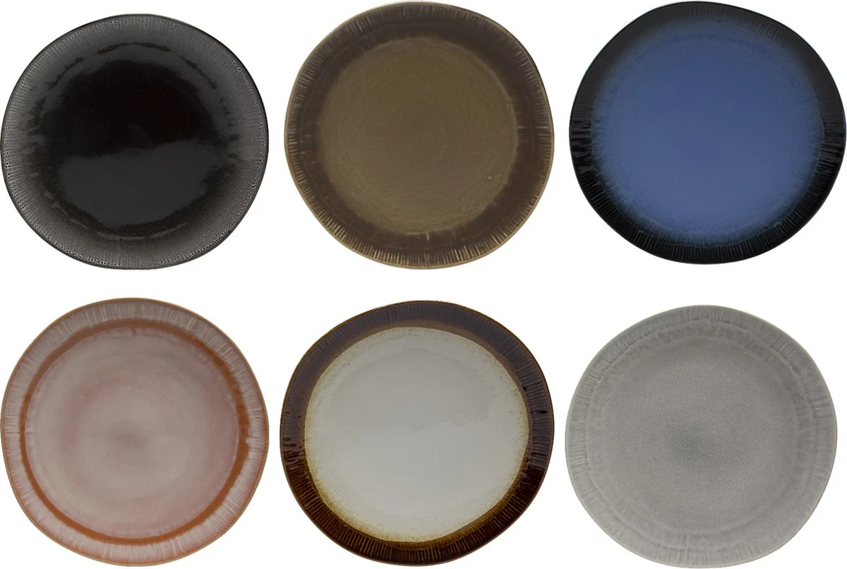 Tavola - Dinerborden - Earth Serie - Ø27cm - Aardewerk - 6 Stuks - Aarde Tinten - Servies 3 Tavola - Dinerborden - Earth Serie - Ø27cm - Aardewerk - 6 Stuks - Aarde Tinten - Servies