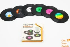 Merkloos Vinyl Platen Onderzetters Voor Glazen | LP Onderzetters (6 Stuks) | Onderzetters Met Anti-slip -Skimask 1200x811 6